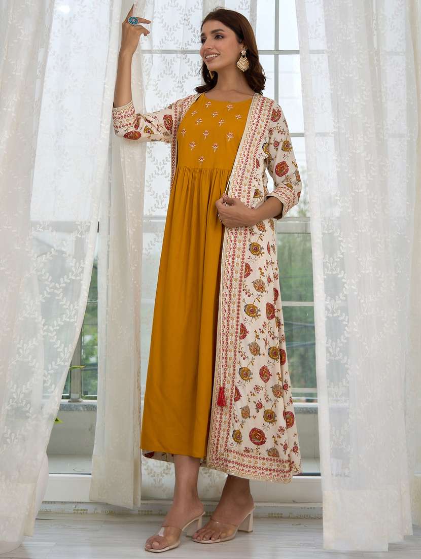 women floral printed kurta jacket set - 20449483 -  Standard Image - 1