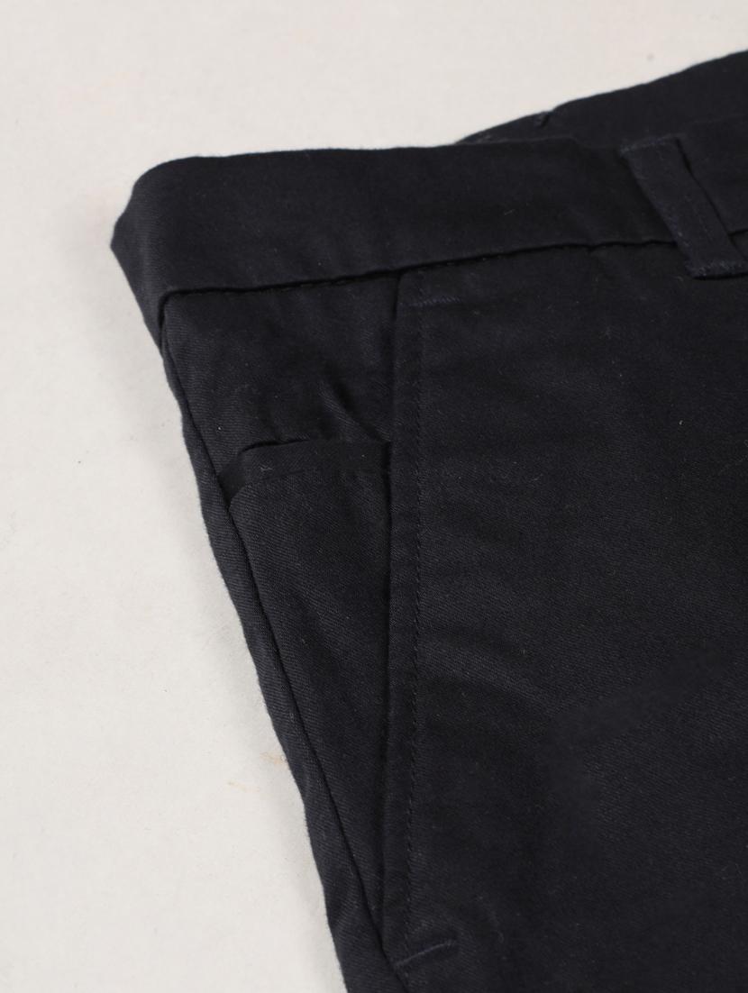 men's navy blue flat front casual trouser - 20449962 - Standard Image - 4