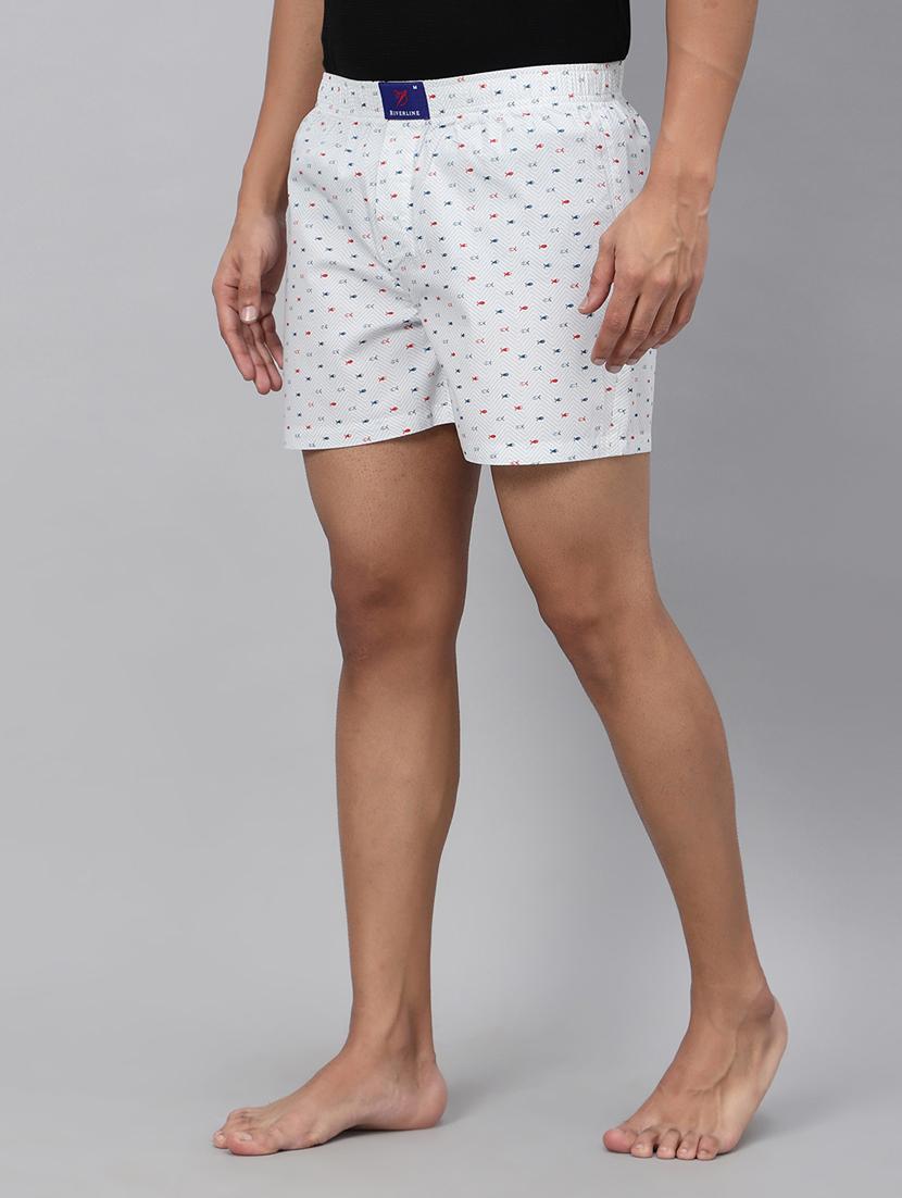 white quirky print cotton boxer - 20450072 - Standard Image - 1