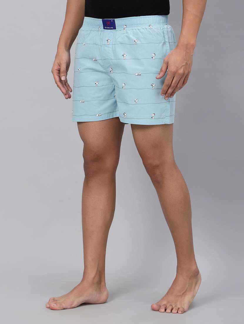 light blue quirky print cotton boxer - 20450073 -  Standard Image - 1