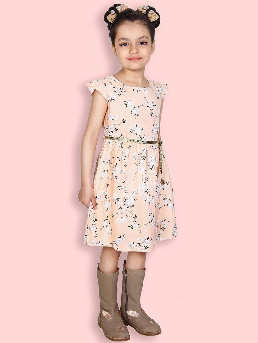 girls round neck cap sleeve frock - 20451343 -  Standard Image - 1