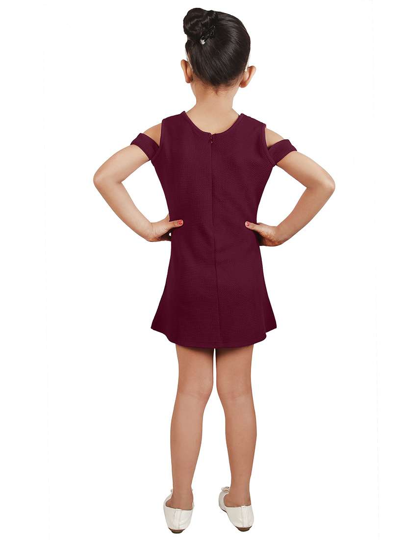 girls sweetheart neck cold shoulder frock - 20451351 -  Standard Image - 1