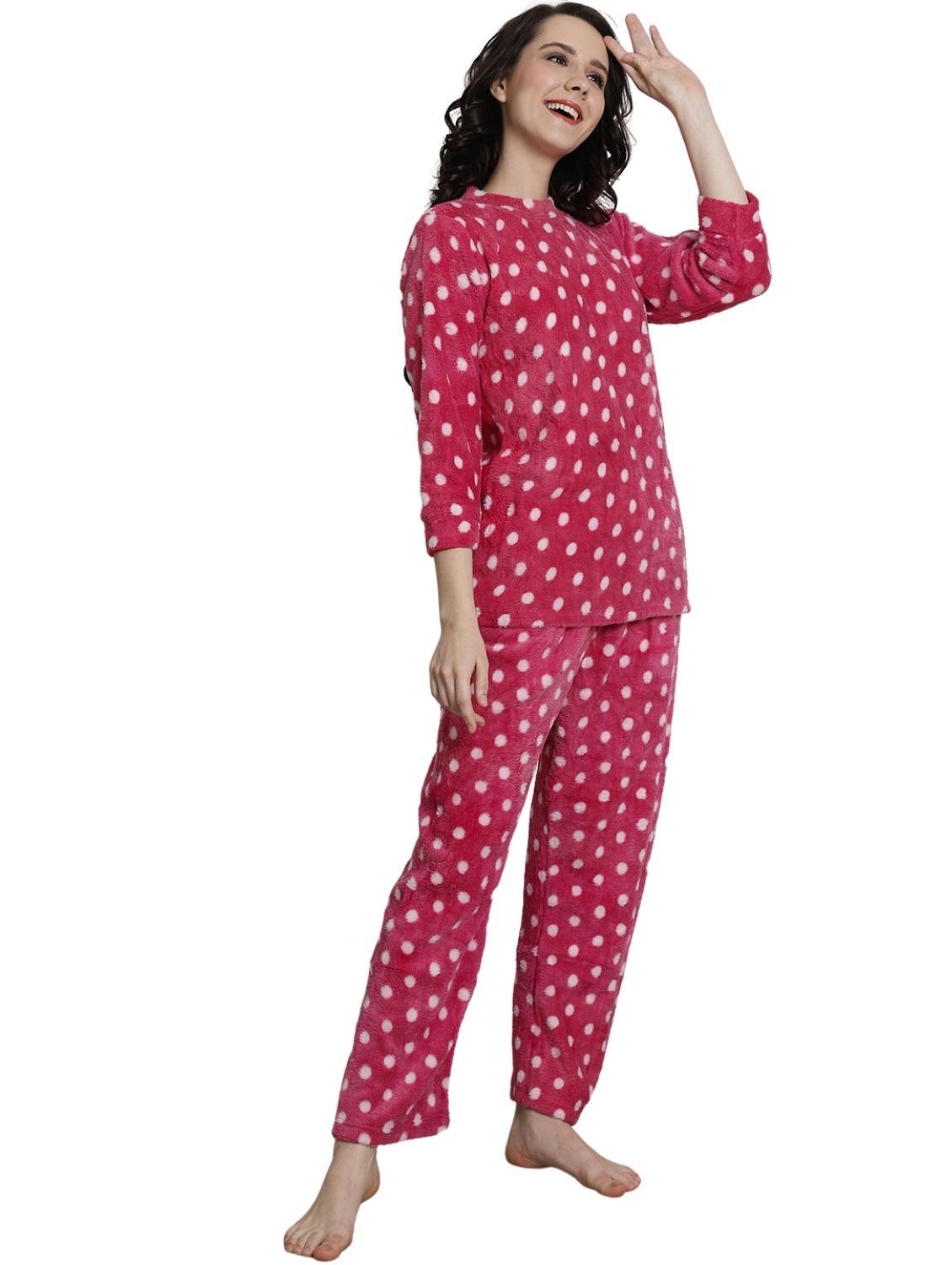pink polka dots pyjama nightwear set - 20451393 - Standard Image - 1