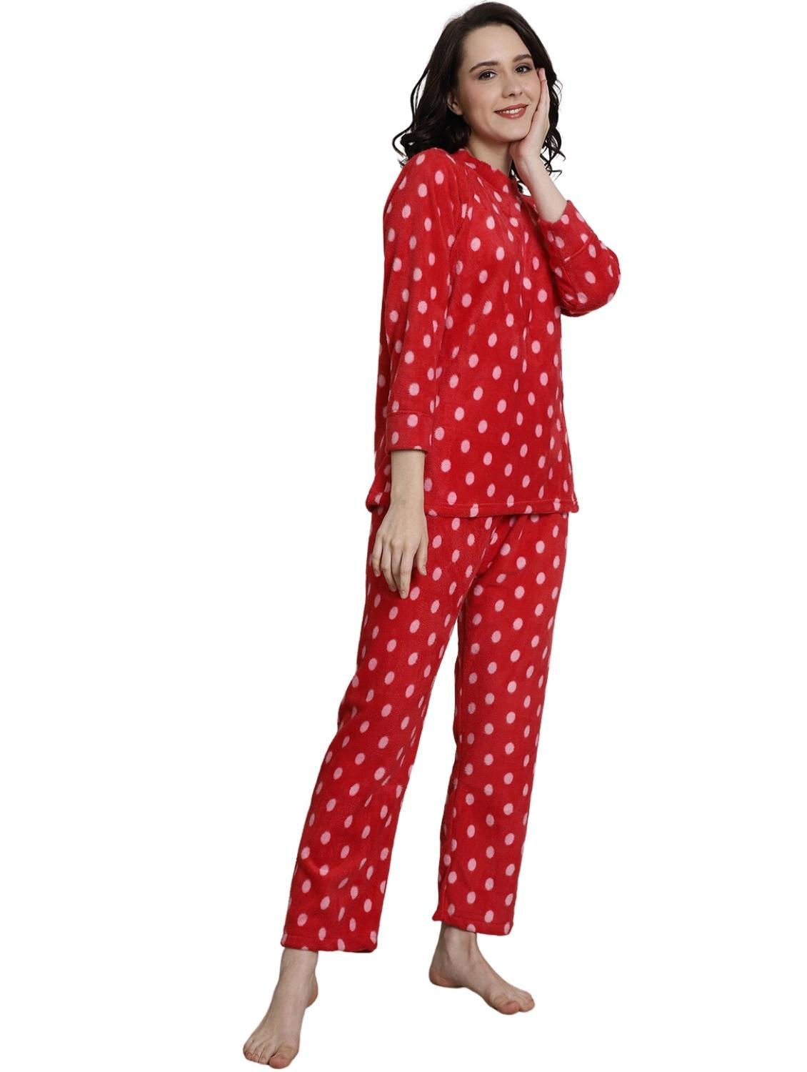 red polka dots pyjama nightwear set - 20451396 - Standard Image - 1
