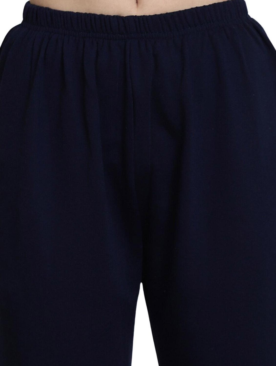 navy blue embroidered pyjama nightwear set - 20451405 - Standard Image - 4