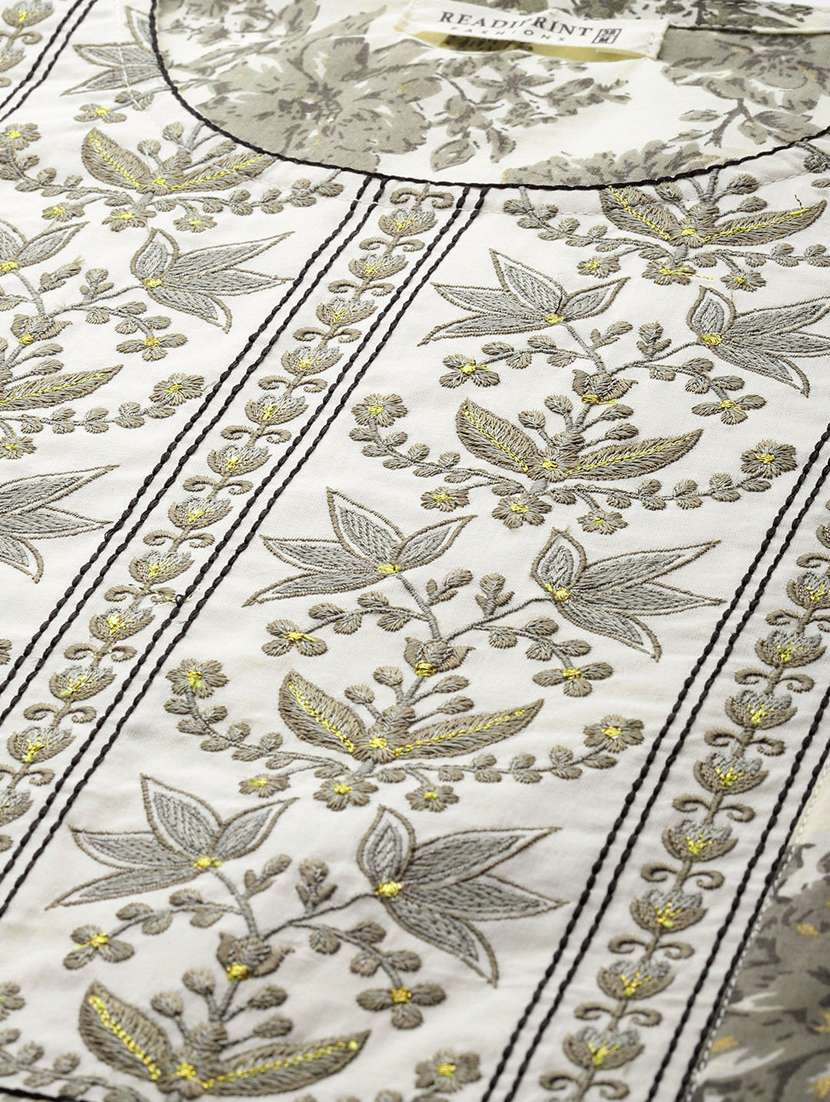 neo mint three quarter sleeve a-line kurti - 20451436 -  Standard Image - 4