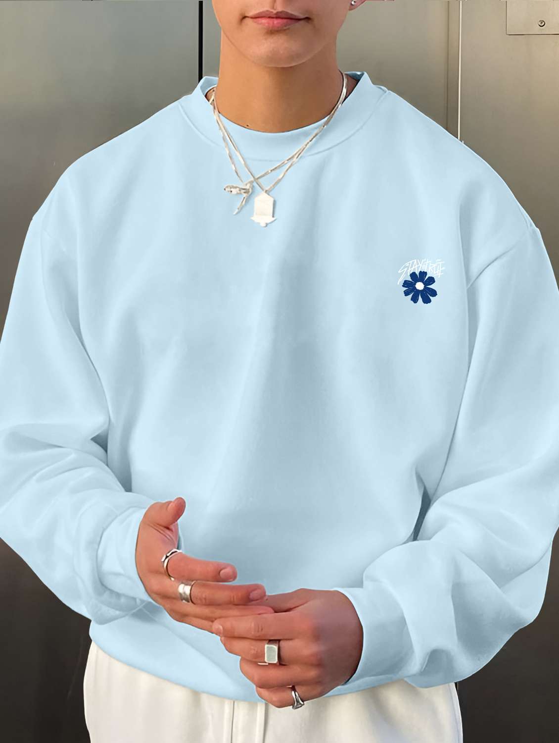 men oversized back print sweatshirt - 20451487 -  Standard Image - 1