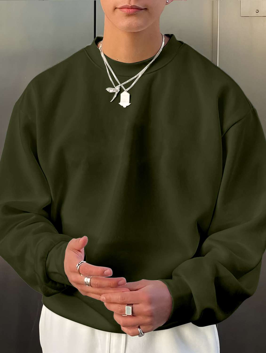 men oversized back print sweatshirt - 20451498 -  Standard Image - 1