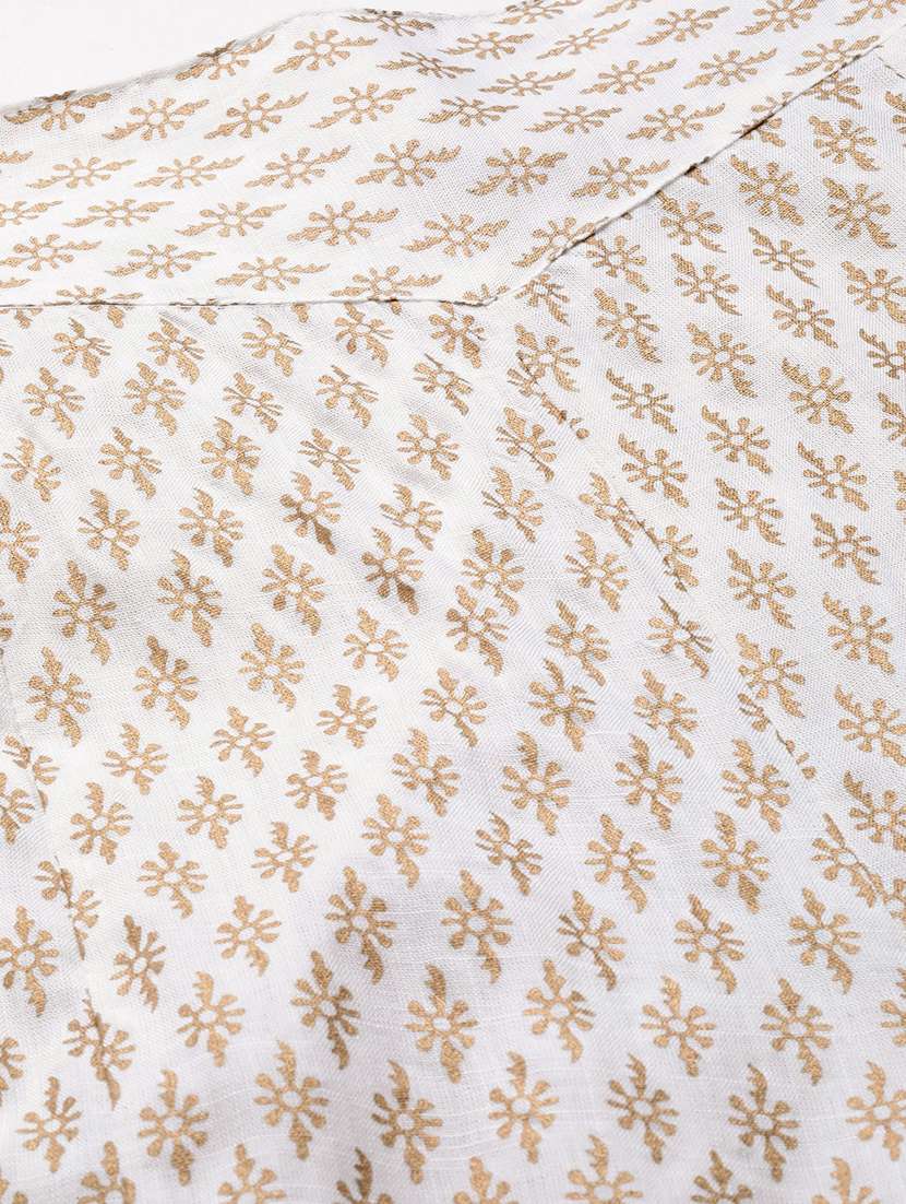 white printed flared palazzo - 20451540 -  Standard Image - 4