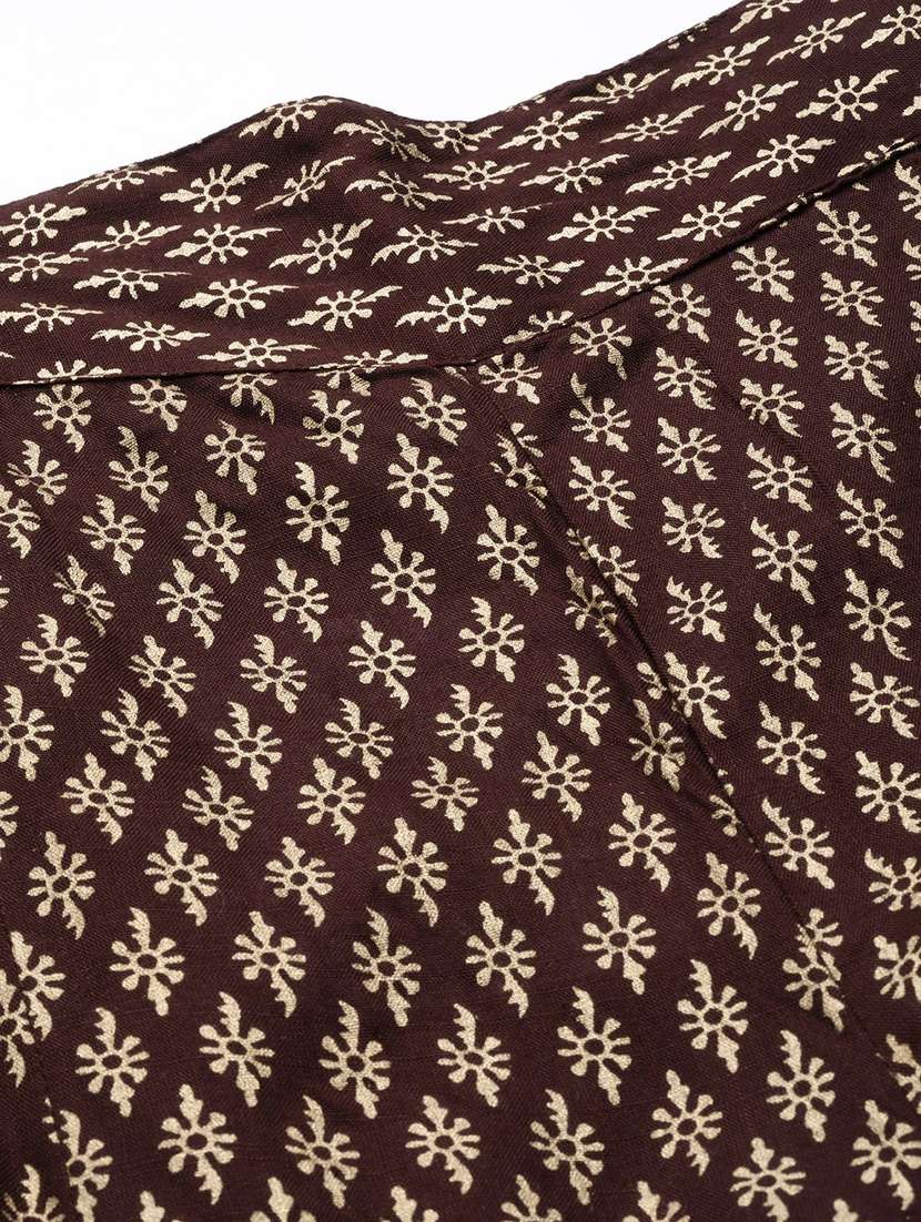 brown printed flared palazzo - 20451541 -  Standard Image - 4