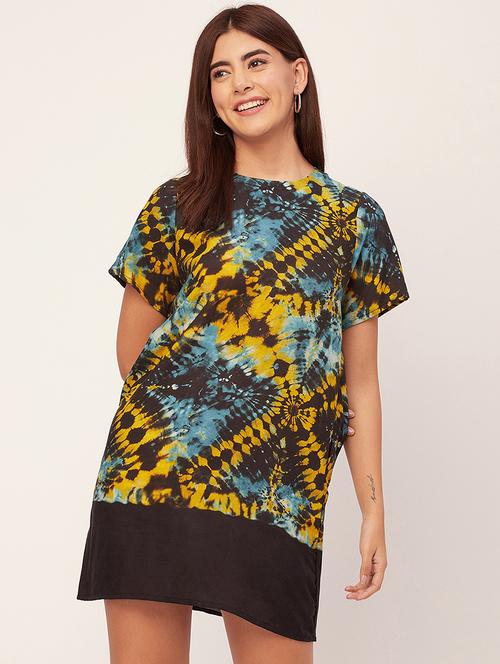multi color tie & dye t-shirt dress - 20451555 - Standard Image - 0