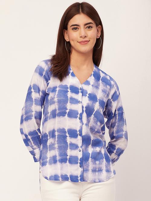 blue tie & dye regular shirt - 20451558 -  Standard Image - 0