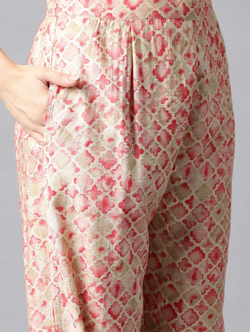 women pink geometric shirt collar co-ords sets - 20451582 -  Standard Image - 4