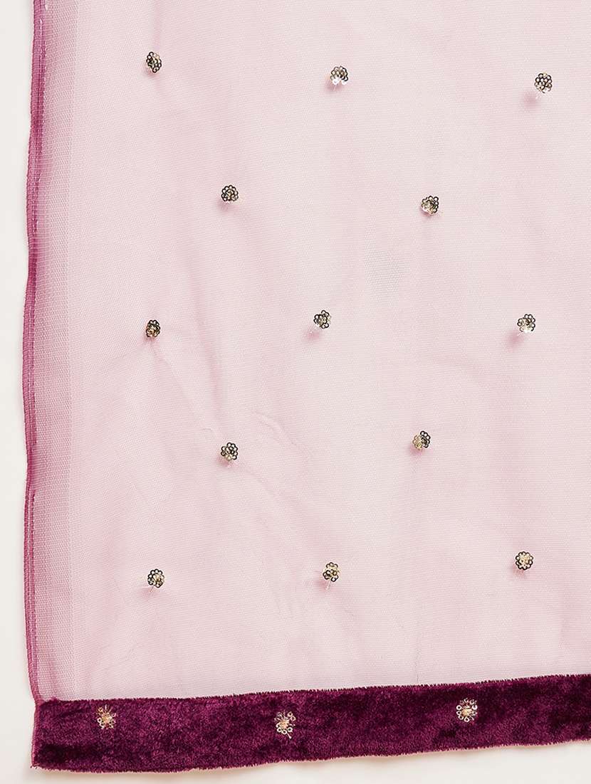 burgundy gota work kurta dupatta set - 20455152 -  Standard Image - 4
