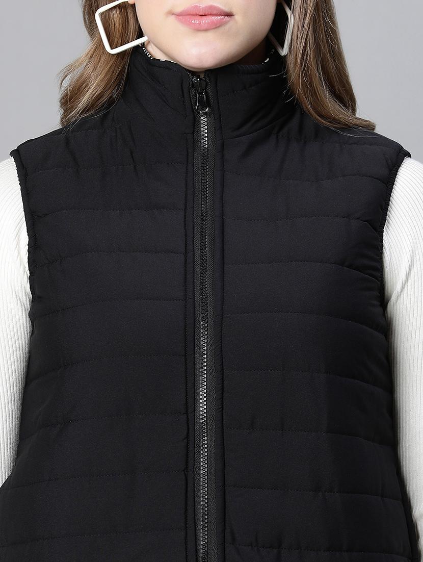 women black polyester regular jacket - 20458021 - Standard Image - 4