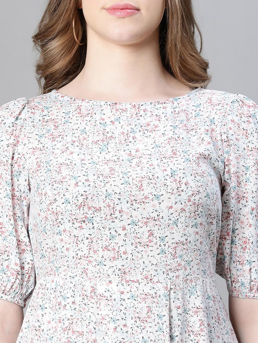 white floral print high low dress - 20458059 - Standard Image - 4