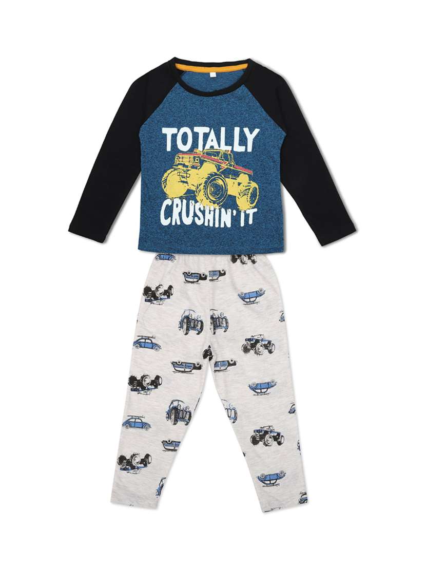 boys graphic print pyjama nightwear set