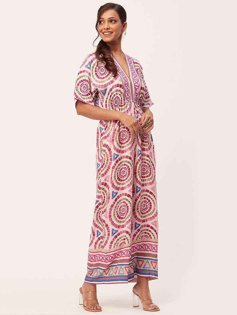 Pink Printed Full Lengtrh Jumpsuit - 20458248 -  Standard Image - 1