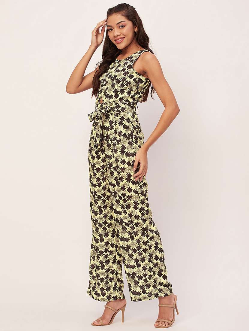 beige printed full length jumpsuit - 20458252 -  Standard Image - 1