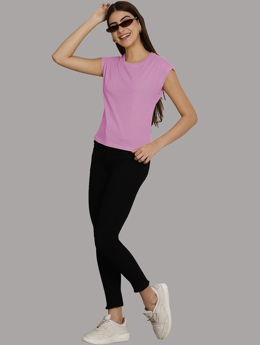 women's plain round neck t-shirt - 20458343 - Standard Image - 4