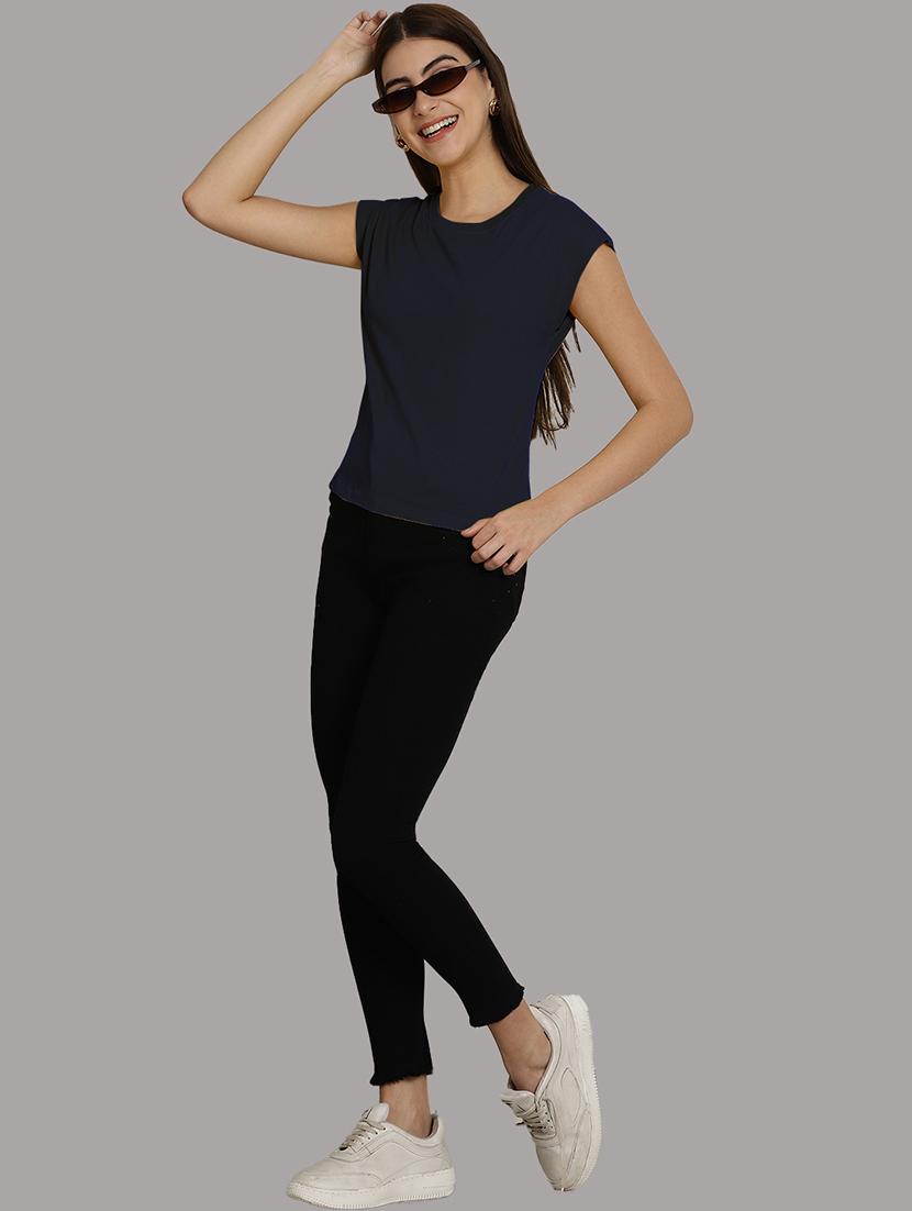 women's plain round neck t-shirt - 20458344 - Standard Image - 4