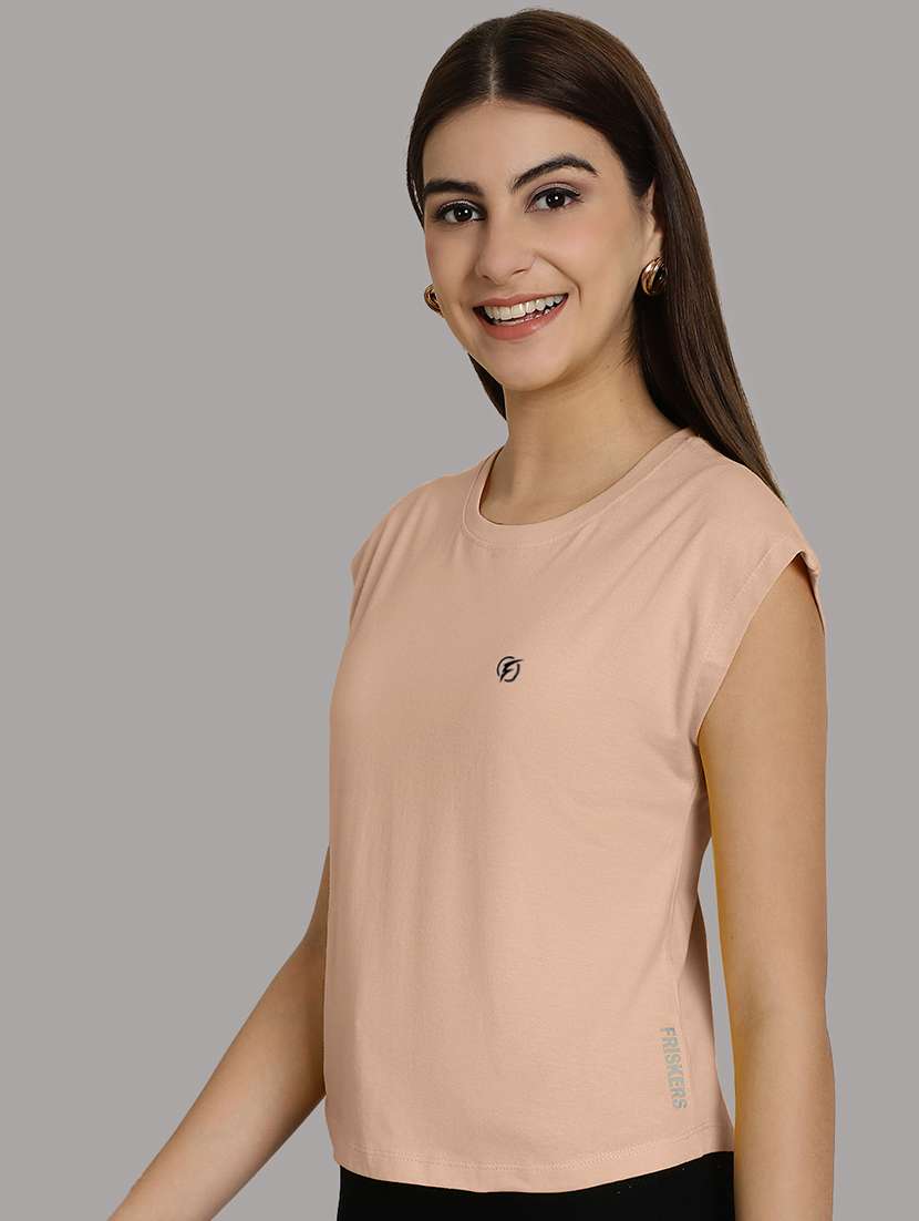 women's plain round neck t-shirt - 20458347 -  Standard Image - 1