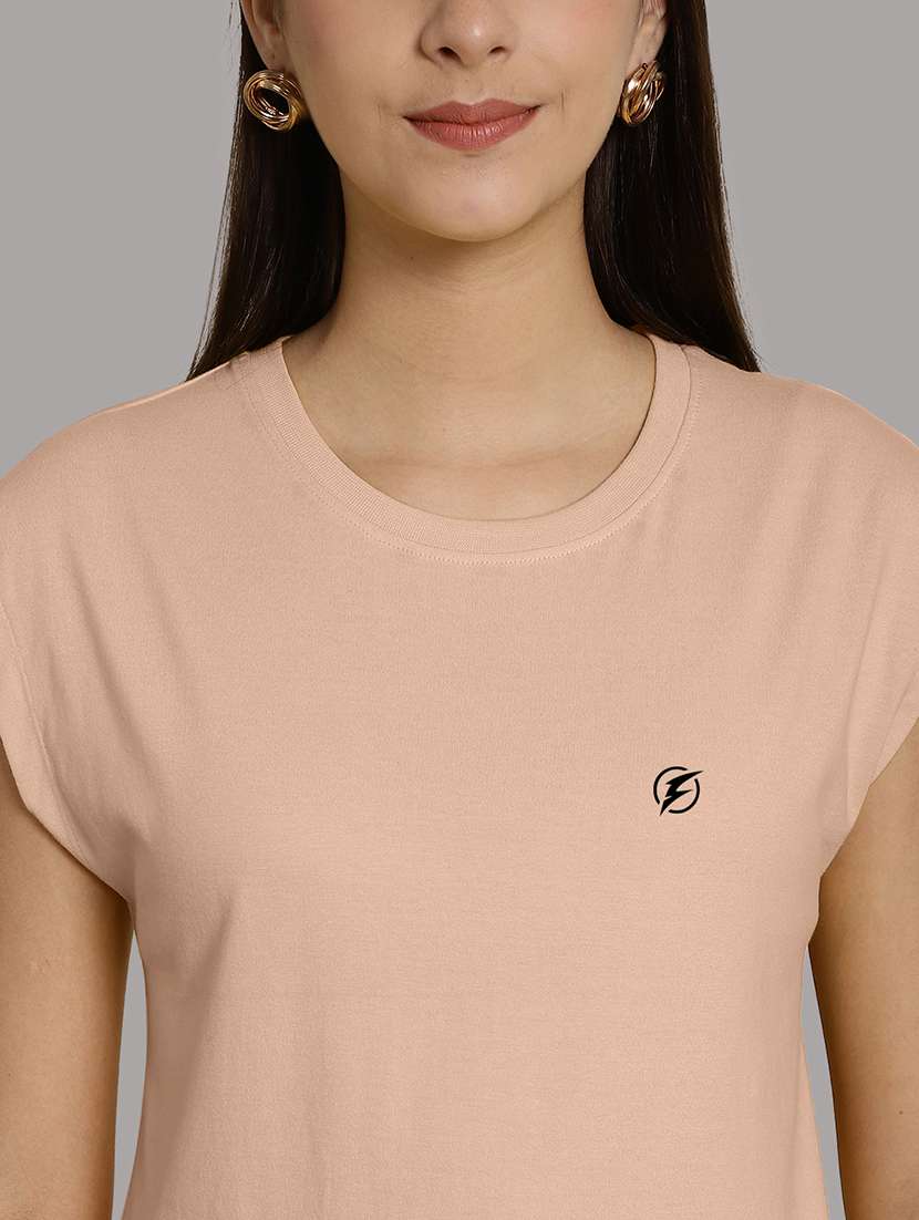 women's plain round neck t-shirt - 20458347 -  Standard Image - 6