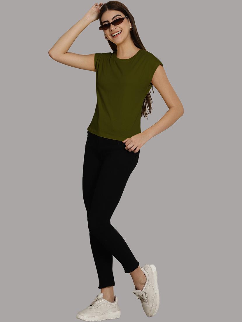 women's plain round neck t-shirt - 20458349 - Standard Image - 4