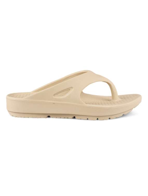 men solid beige toe separator flip flop - 20458641 -  Standard Image - 1