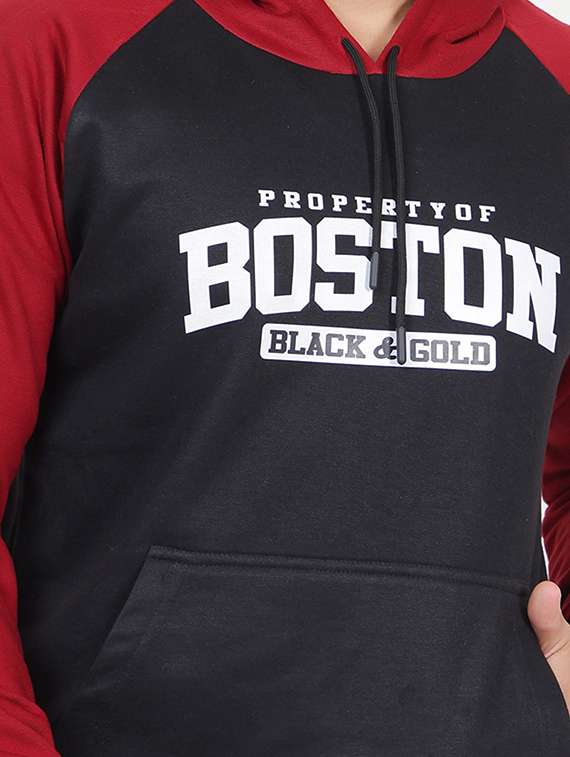 men hooded chest printed sweatshirt - 20458985 - Standard Image - 4