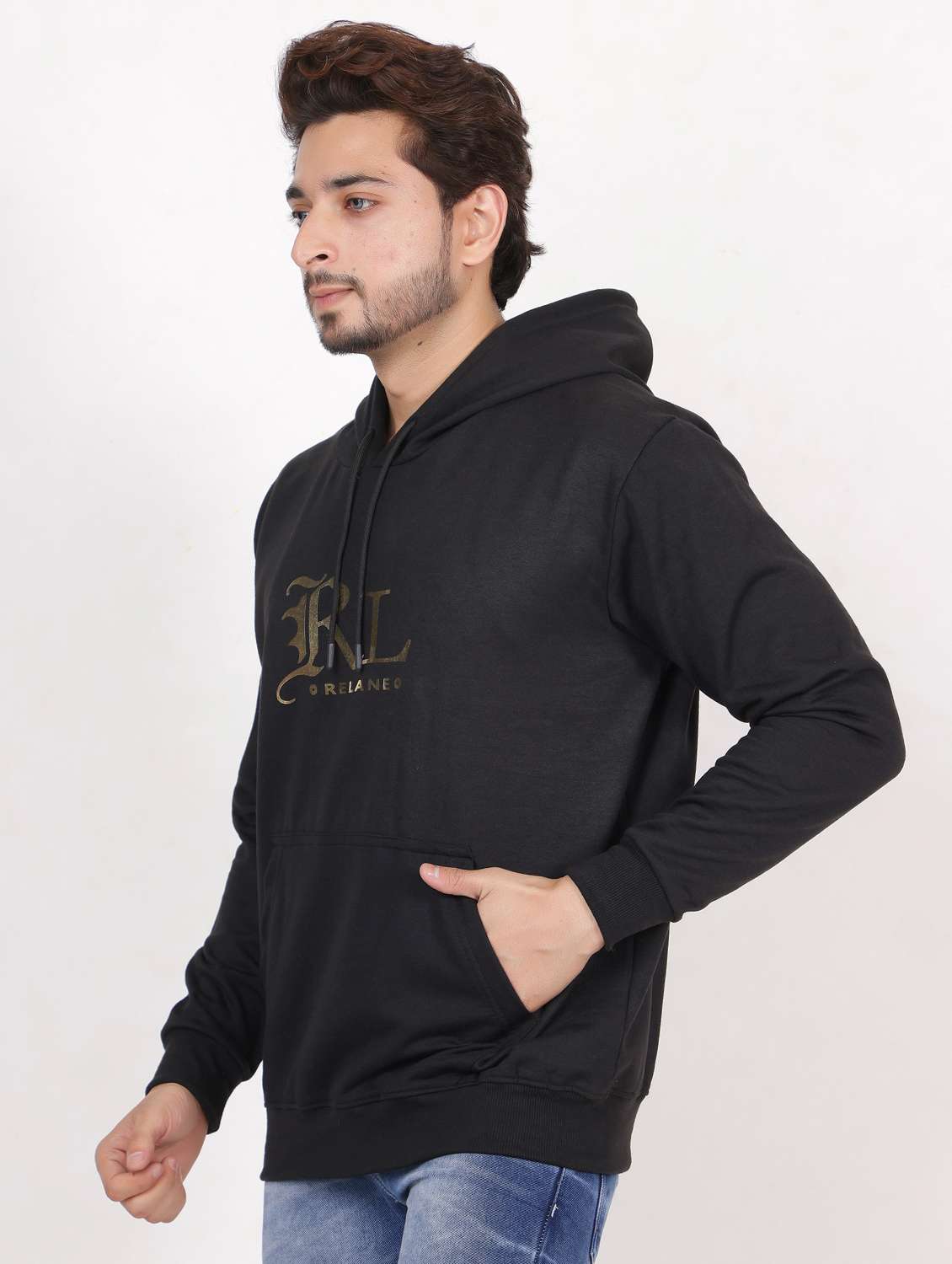 men hooded chest printed sweatshirt - 20458988 -  Standard Image - 1