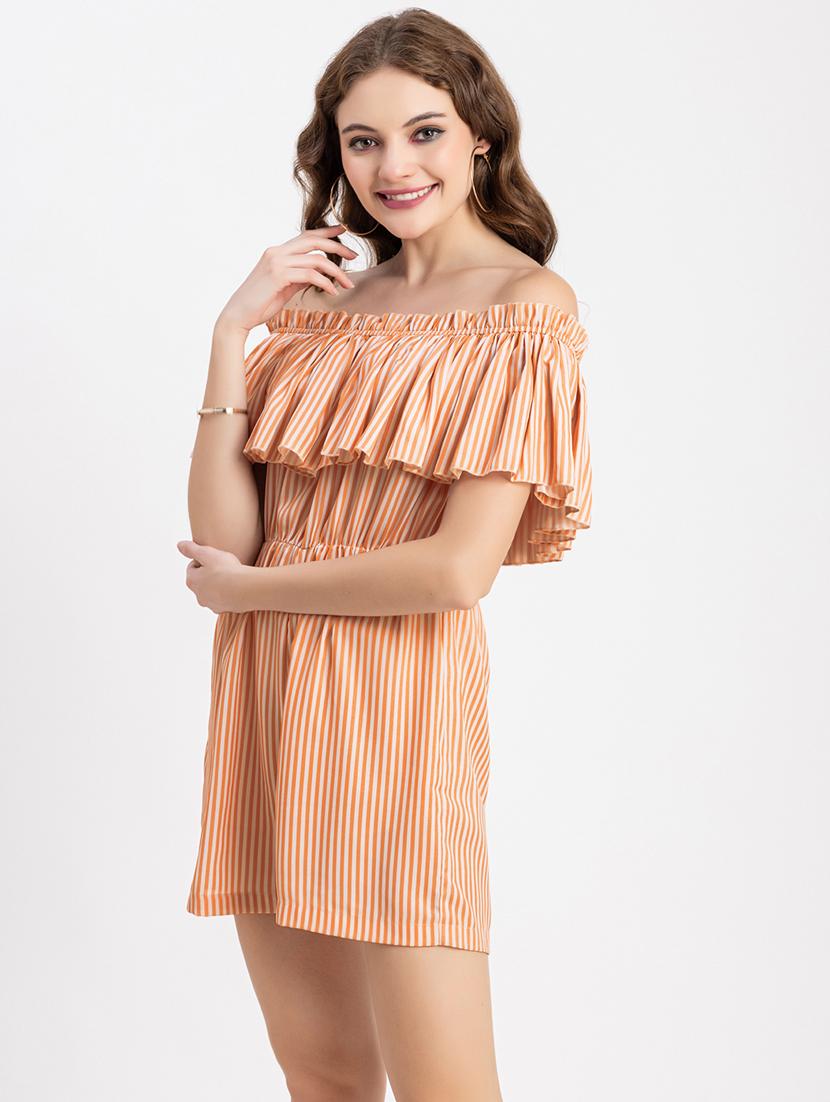 orange and white stripes romper - 20459162 -  Standard Image - 1