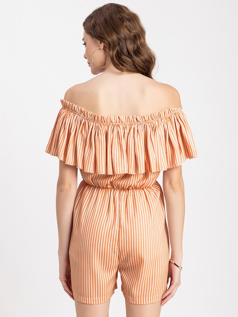 orange and white stripes romper - 20459162 - Standard Image - 4