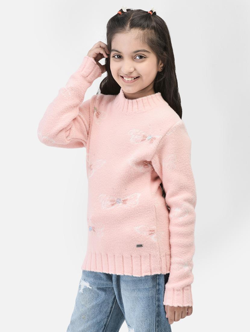 girls printed embellished pullover - 20459439 - Standard Image - 1
