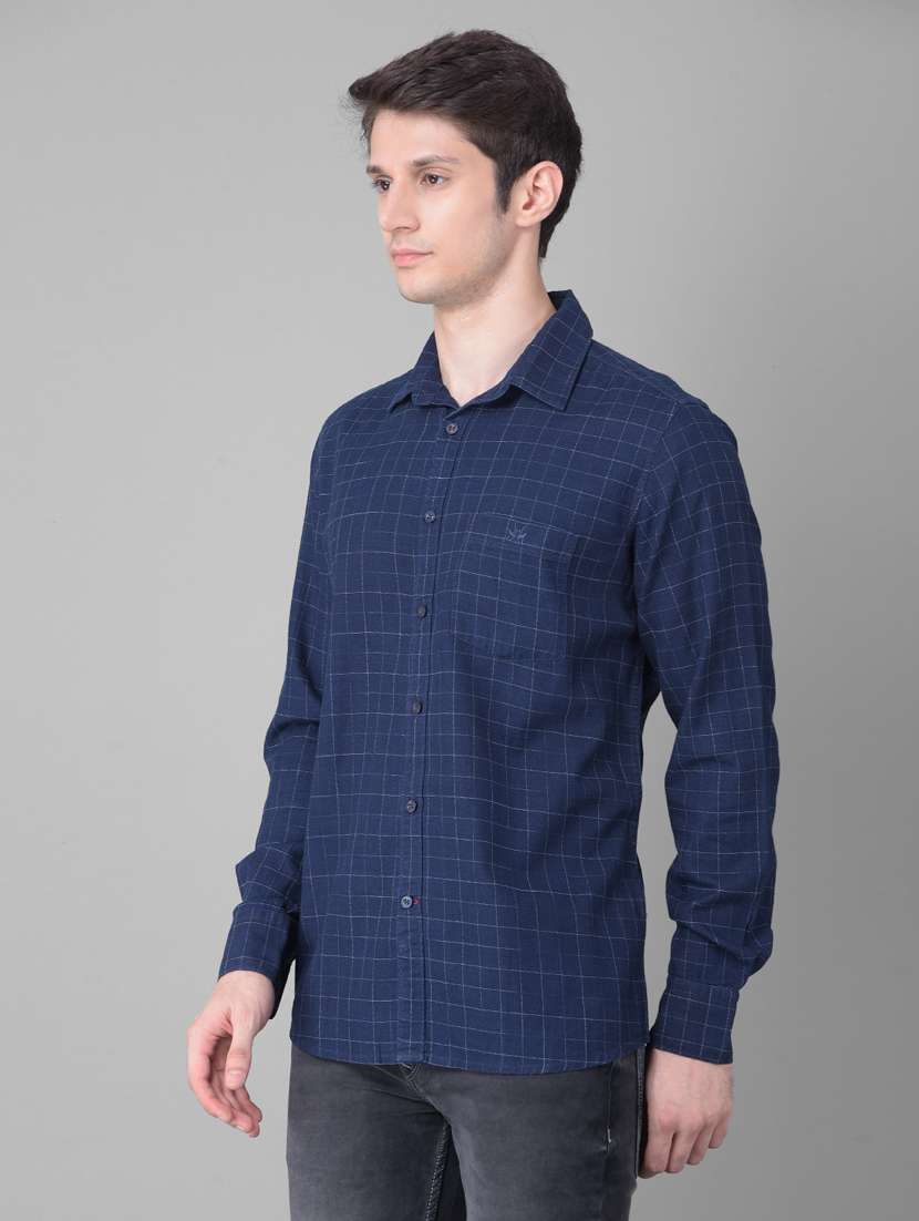 slim fit checked cotton shirt