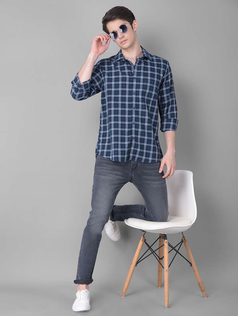 slim fit checked casual shirt - 20459464 -  Standard Image - 4