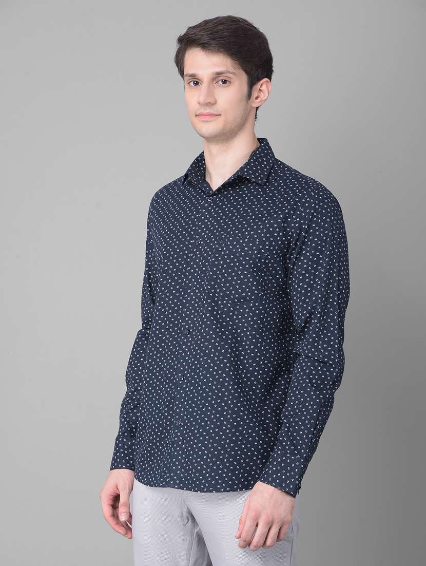 slim fit cotton casual printed shirt