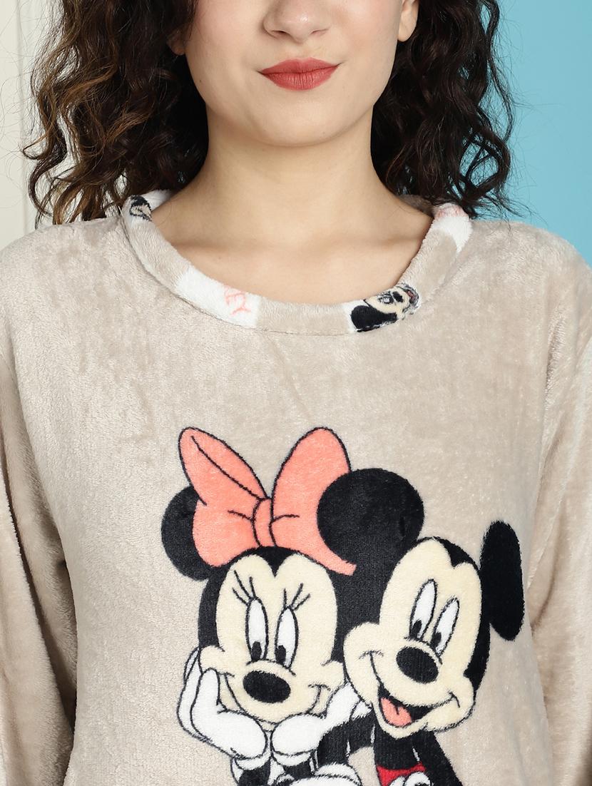 taupe graphic print pyjama nightwear set - 20467781 - Standard Image - 4