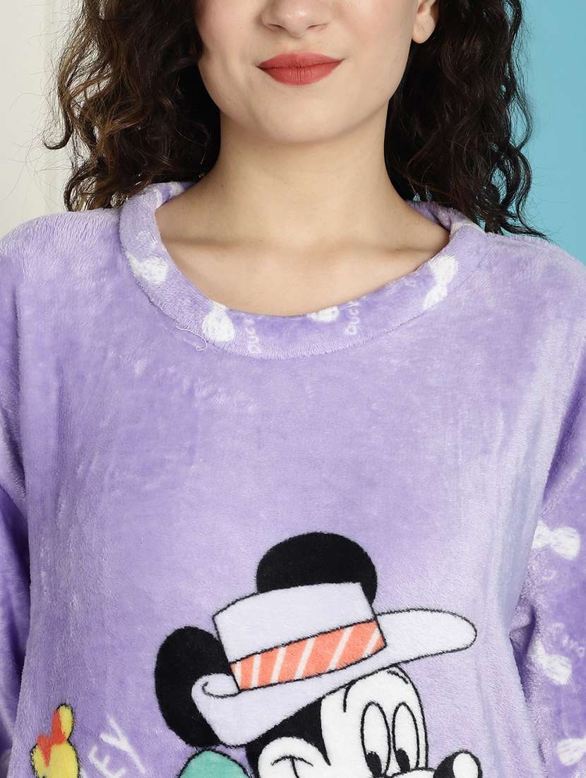 lavender graphic print pyjama nightwear set - 20467782 - Standard Image - 4