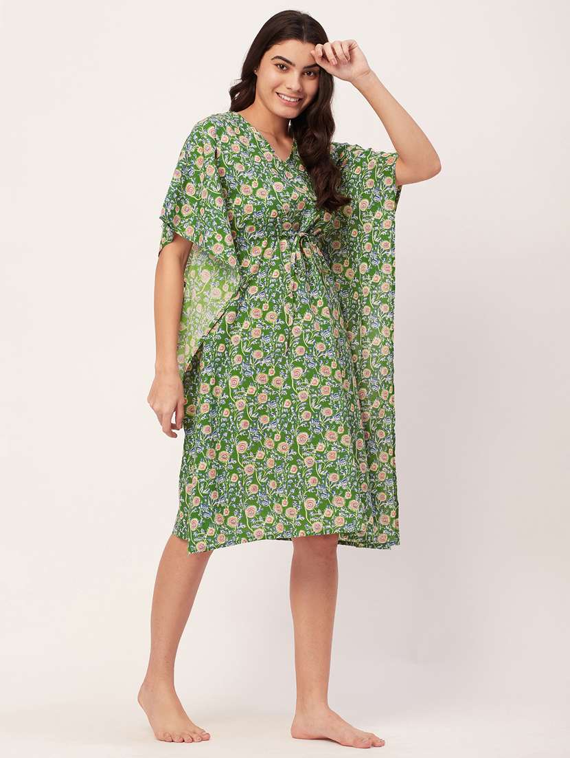 women printed round neck nighty - 20468199 -  Standard Image - 1