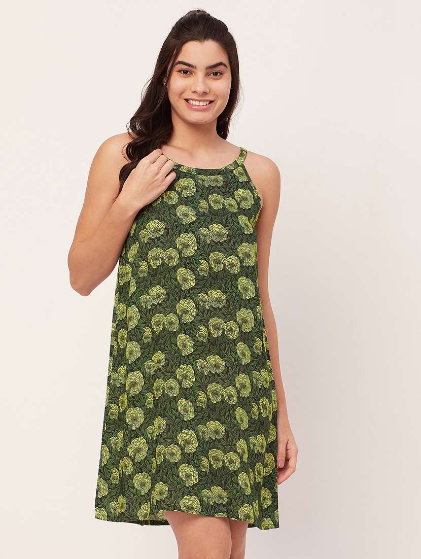 green floral print sleepshirt