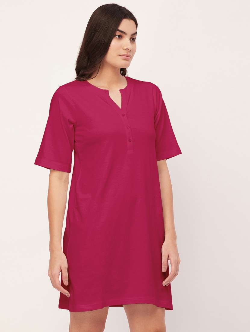 magenta solid sleepshirt - 20468216 -  Standard Image - 1