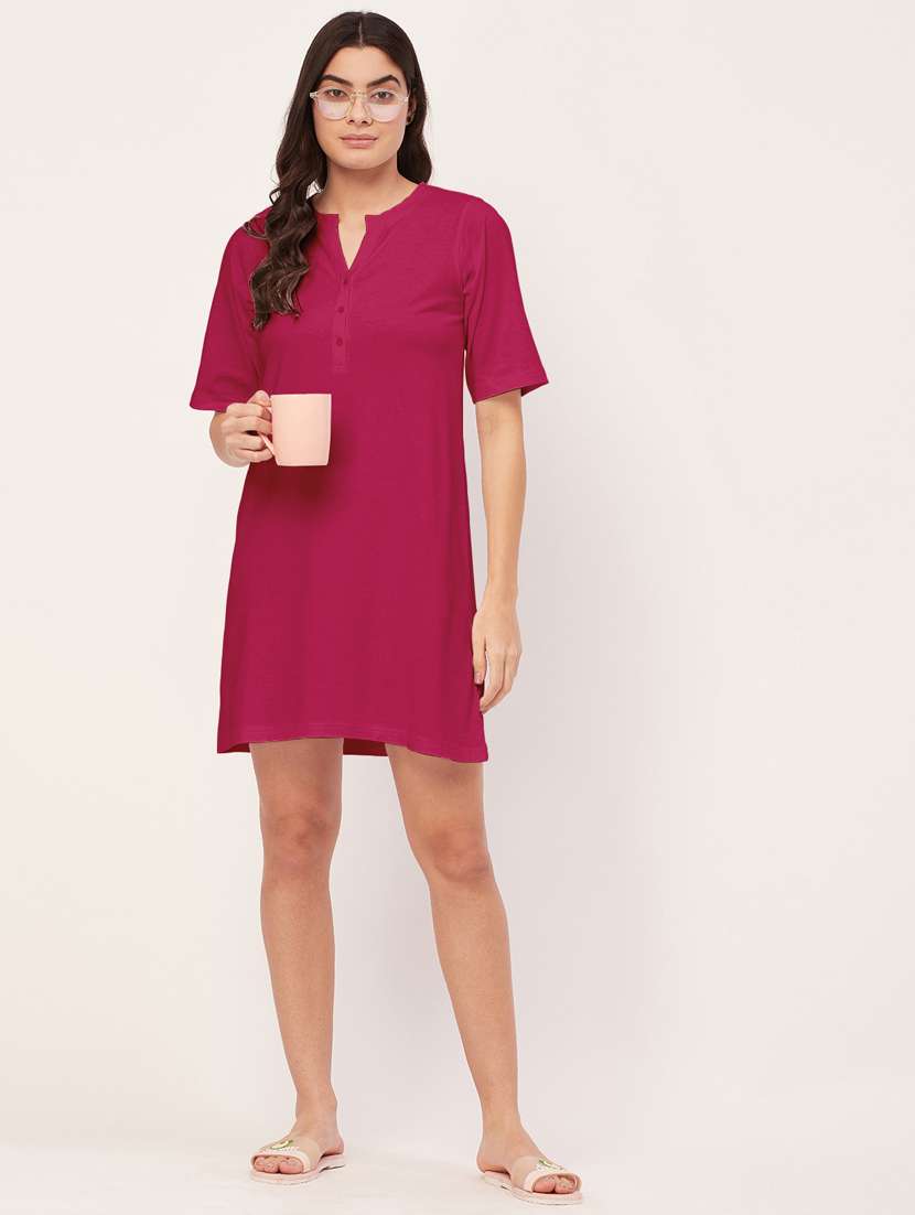 magenta solid sleepshirt - 20468216 -  Standard Image - 4