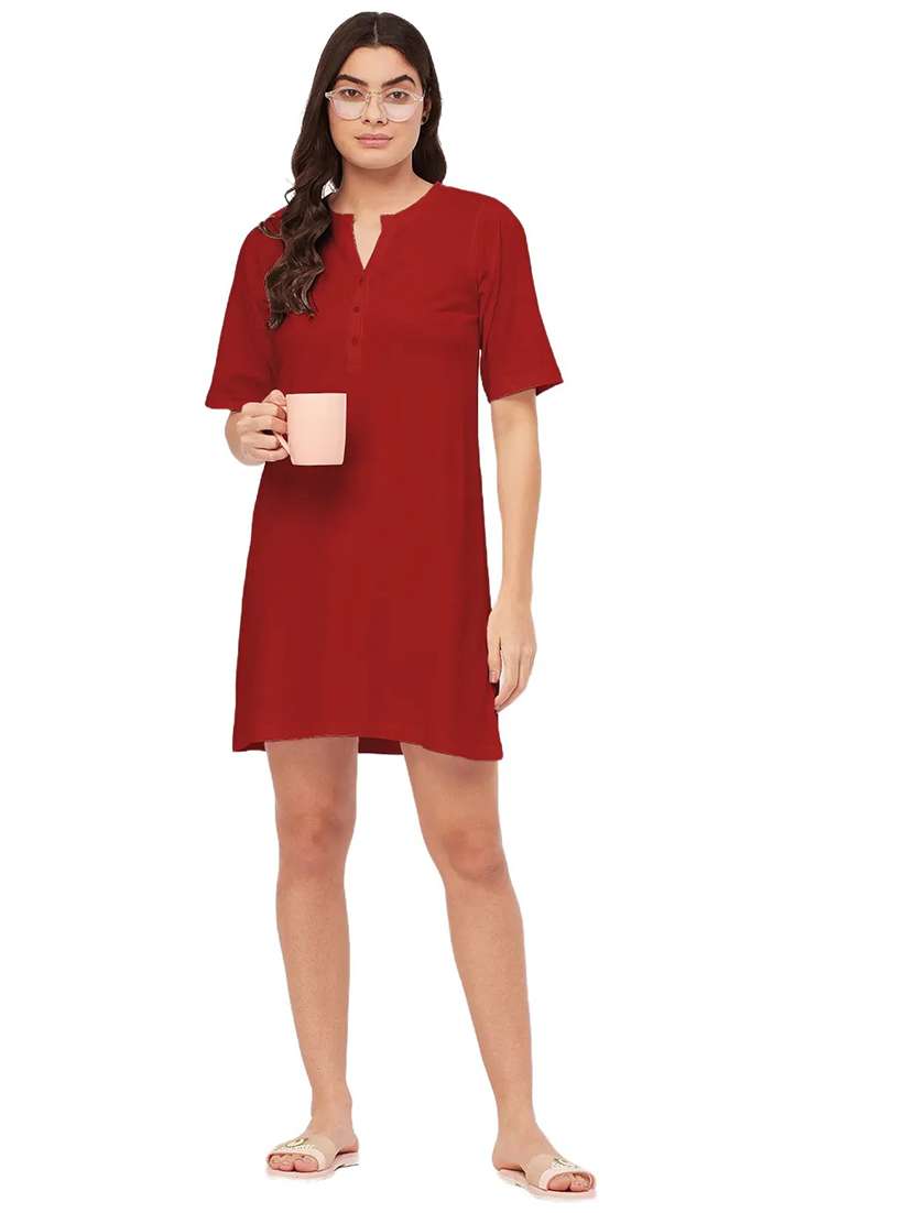 women solid color sleepshirt  - 20468220 -  Standard Image - 4