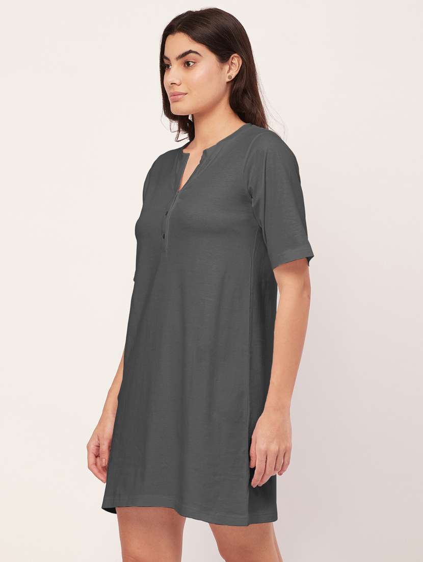 solid grey hosiery sleepshirt - 20468221 -  Standard Image - 1