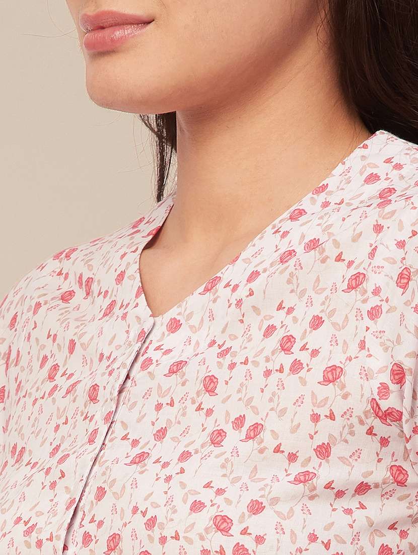 white floral print sleepshirt  - 20468224 -  Standard Image - 4