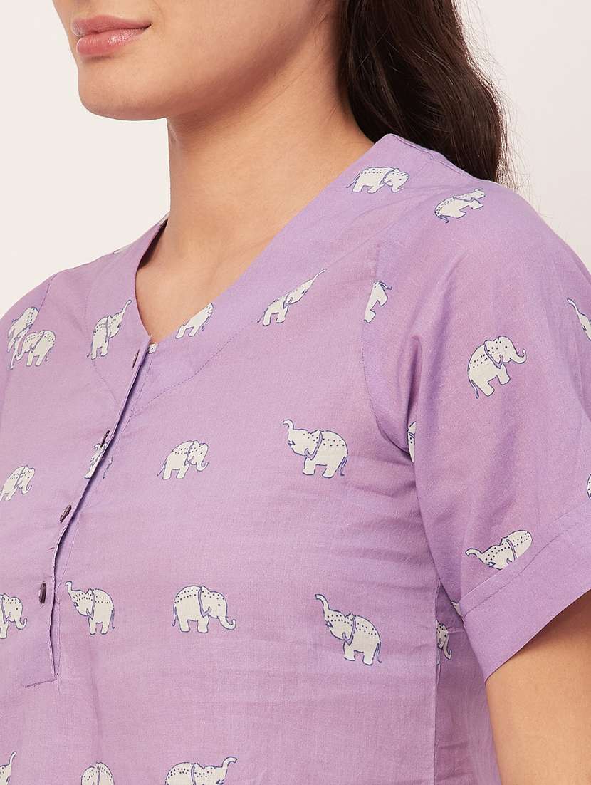 lavender quriky print sleepshirt  - 20468229 -  Standard Image - 4