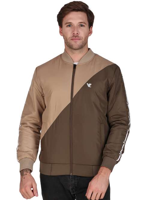 men color block multi colored polyester casual jacket - 20468285 -  Standard Image - 0