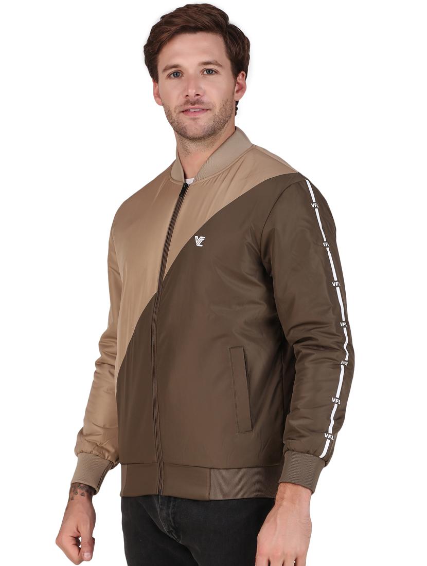 men color block multi colored polyester casual jacket - 20468289 - Standard Image - 1