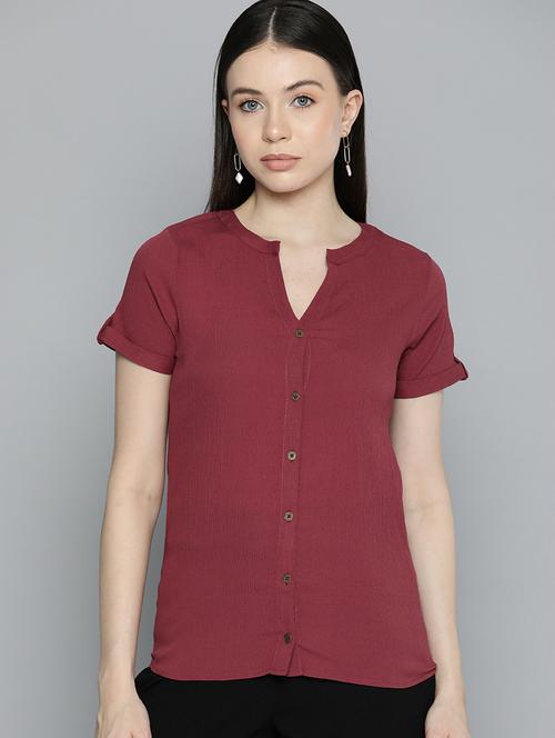 women red polyester formal shirt - 20468743 -  Standard Image - 0